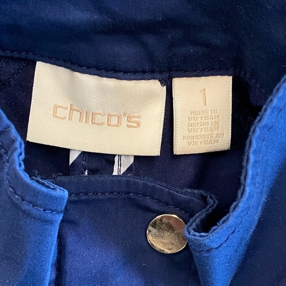 DONATED 
Chico's blue utility jacket (1) - Picture 3 of 3
